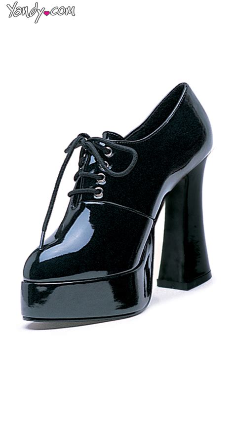 glossy oxford platform with chunky heel oxford heels for women black pumps