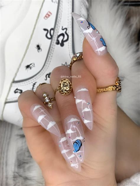 Personalized Jelly Butterflies In Sky By Kira B Fake Nails Etsy