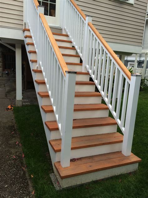Classic Wood Fir And White Exterior Steps How To Build Porch