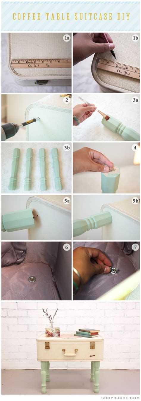 Add a set of hairpin legs to a vintage suitcase and use it as a chic coffee table. signed by tina: Diy....Coffee Table Suitcase!