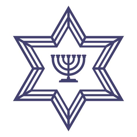 Stroke Star Of David With Menorah Transparent Png And Svg Vector File