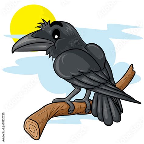 Raven Cartoon Illustration Of Cute Cartoon Raven Stock Vector Adobe