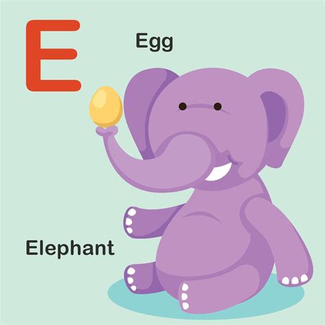 Illustration Isolated Animal Alphabet Letter E Eggelephant 3204022