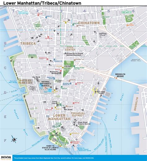 Map Of Lower Manhattan Map Of Lower Manhattan Ny New York Usa