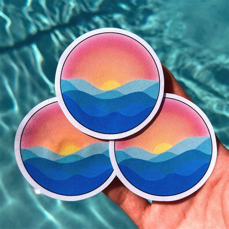 Sunset Stickers Pack Etsy