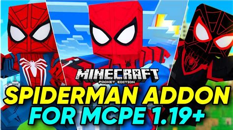 Spiderman Addon For Mcpe 119 V4 Spiderman Mod For Minecraft Pe