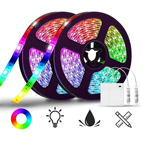 Buy Led Strips Light Solmore 2 Pack 2x2m Battery Operated Color