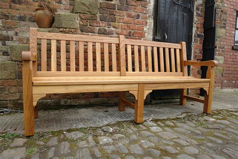 Solid oak garden bench made from sustainable wood, ideal for patios, garden. Oak Garden Benches. Hand made in the United Kingdom