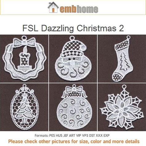 Fsl Dazzling Christmas Ornament Free Standing Lace Machine Etsy