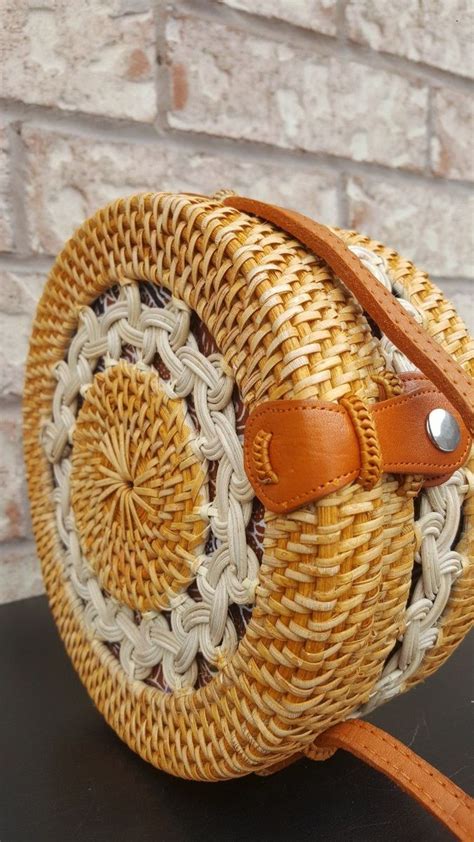 One Of Its Kind Beach Round Rattan Bag Made By The Balinese Artist