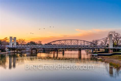 Waco Suspension Bridge Sunset