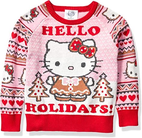 Hello Kitty Hello Kitty Mädchen Ugly Christmas Sweater Pullover Accessoires Amazon De Bekleidung