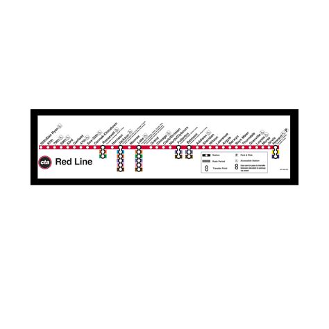Framed Canvas Cta Red Line Map