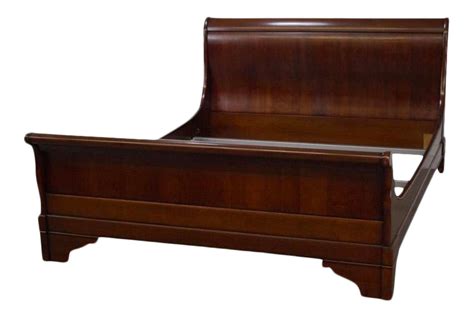 Grange Cherry Wood Queen Sleigh Bedframe On Bed Furniture