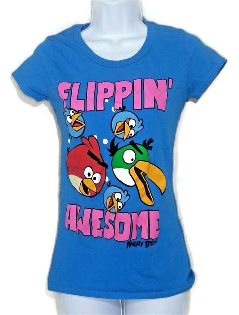 Angry Birds Flippin Awesome Womens T Shirt Junior Size X Large New