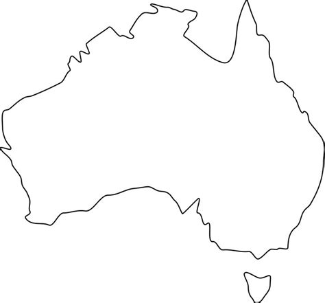 Australia Outline Clipart Vector Minimalist Tattoo Australia Map