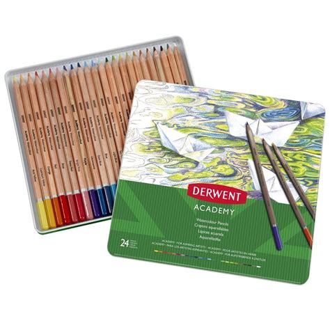 Derwent Academy Watercolour Pencils Tin Art Supplies From Crafty