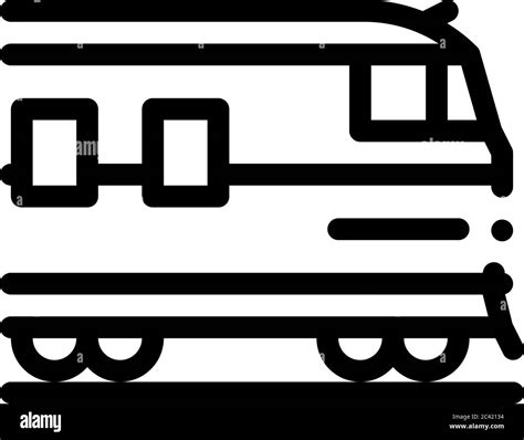 Suburban Electric Train Icon Vector Outline Illustration Stock Vector