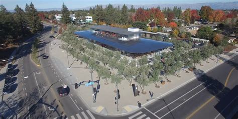 4k Drone Footage Captures Apple Park Visitor Center From