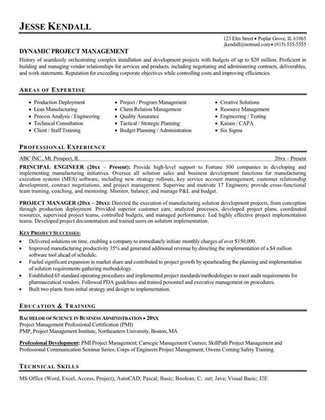 Resume Templates Project Manager 6 Templates Example Templates