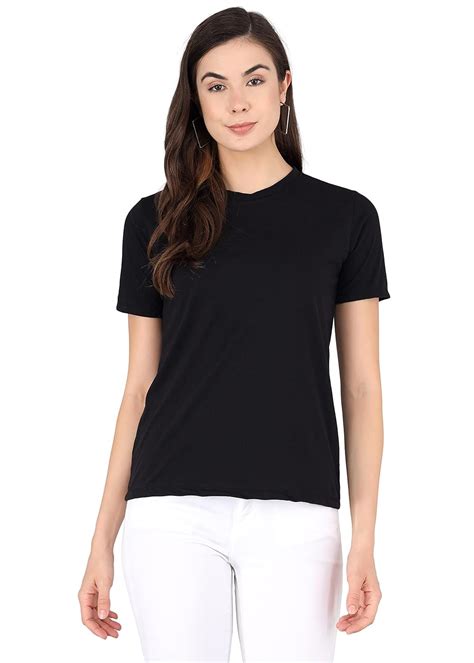 buy round neck plain cotton t shirt for women and girls at