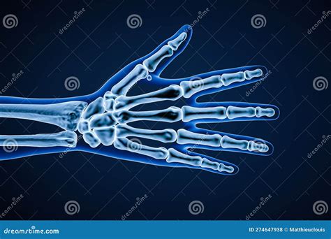 X Ray Dorsal Or Posterior View Of Right Human Hand Bones With Body