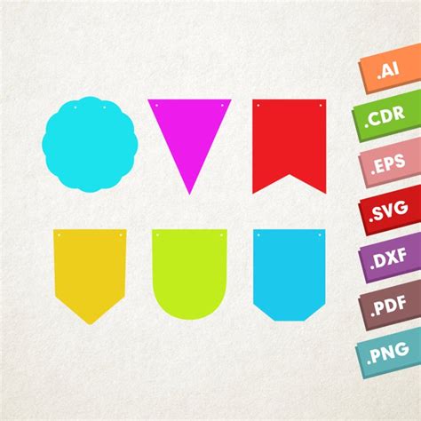 Basic Shapes Svg Vector Files Banner Design Cricut Banners Etsy