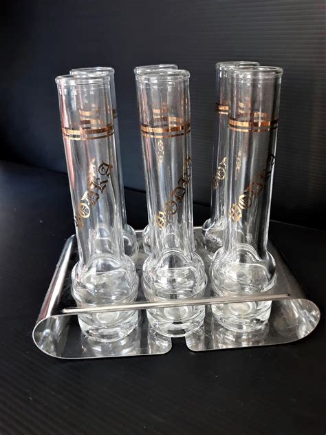 Vintage Ice Glasses Set Vodka Shot Glasses Glasses Metal Etsy