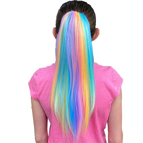 Kids Pastel Rainbow Hair Extensions My Hair Popz