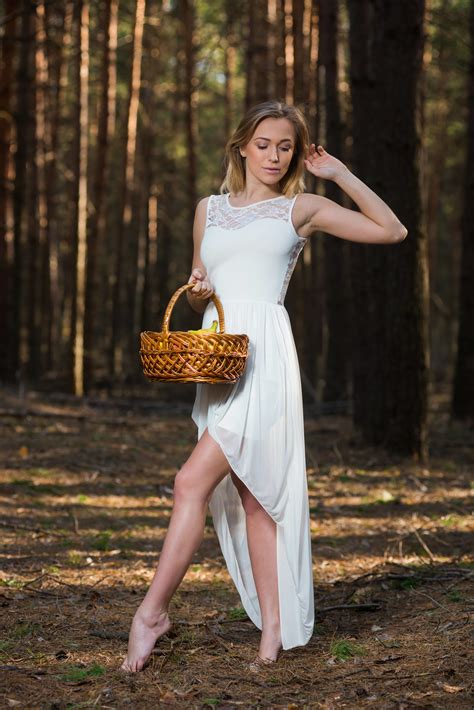 Wallpaper Vika P Model Women White Dress Forest Closed Eyes 4912x7360 Br33zy 1170638