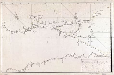 Крупномасштабная старая карта северо восточного побережья Венесуэлы