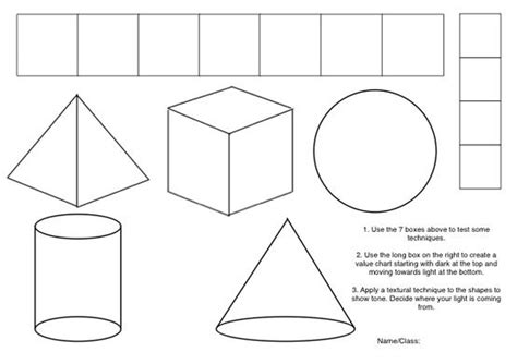 How To Shade 3d Shapes Art Worksheets Art Handouts Art Lessons