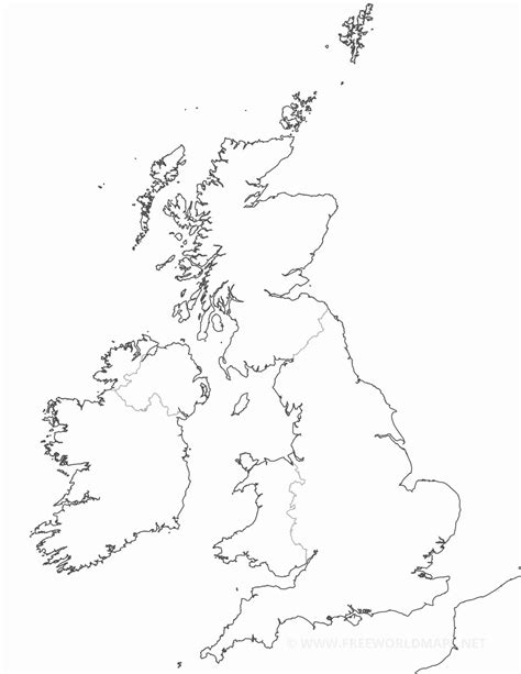 Map England Printable Kingdom United Maps Blank Britain Great Ireland