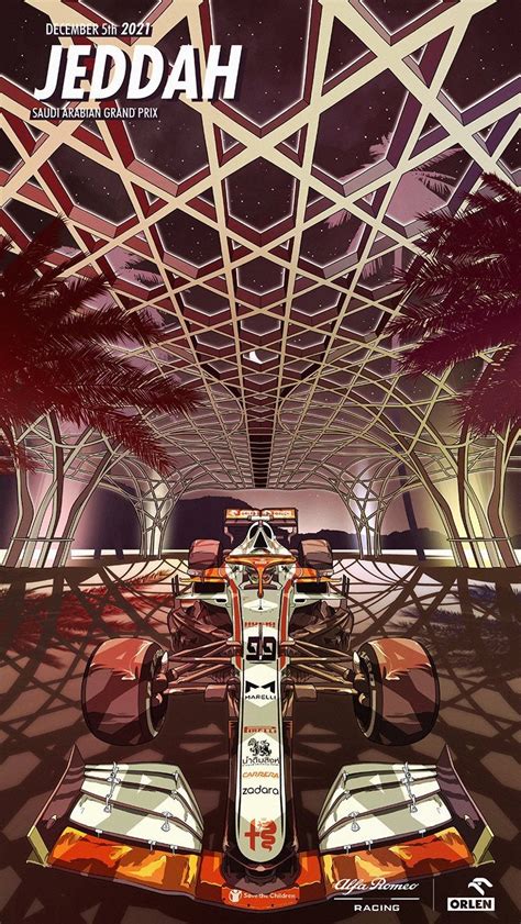 Alfa Romeo Poster For The 2021 Saudi Arabian Grand Prix Formula1