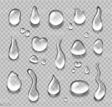 Realistic Water Droplets Rain Drops Condensed On Window