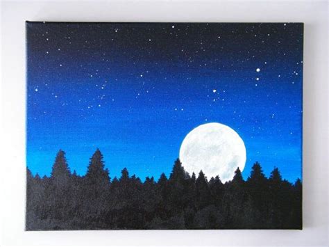 Night Sky Acrylic On Canvas 12x16 Acrylic Painting Canvas Canvas