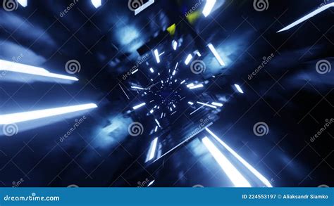 Flight In Abstract Sci Fi Tunnel Seamless Loop Futuristic Vj Motion