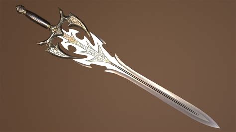 3d Model Antique Fantasy Sword Pbr Low Poly Model Vr Ar Low Poly