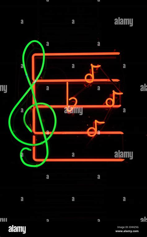 Music Note Neon Sign Stock Photo Alamy