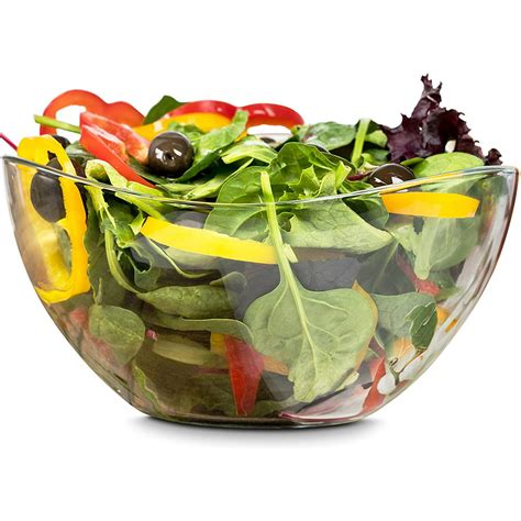 Zanzer Clear Glass Serving Salad Bowl Mixing Bowl 635 Oz Wavy