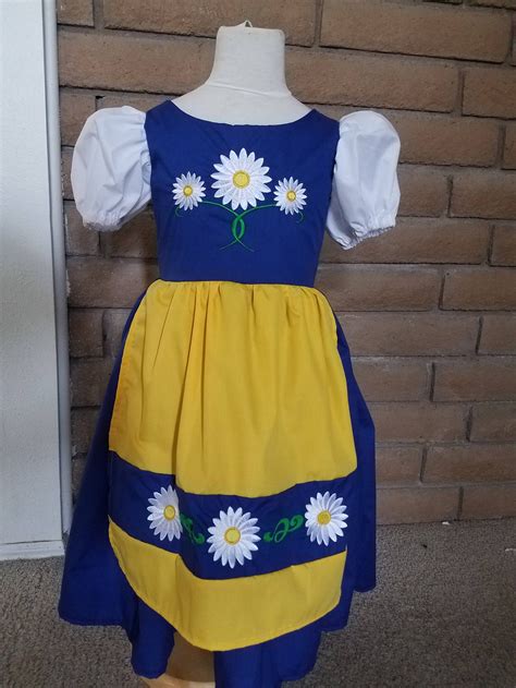 Cute Swedish National Girls Costume Scandinavian Sweden Etsy