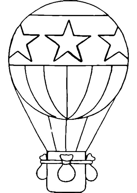 Hot Air Balloon Drawing Coloring Coloring Pages