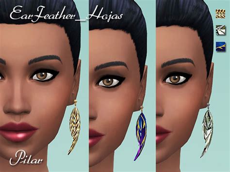 Feather Earrings By Pilar At Simcontrol Sims 4 Updates