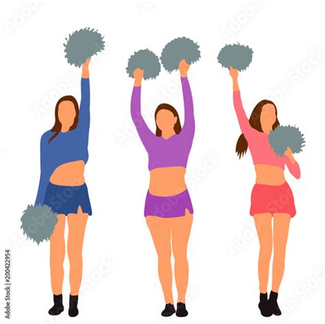 Icon Team Of Girls Cheerleader Sports Cheerleading Stock Image And Royalty Free Vector