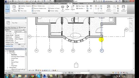 Revit 06 17 Changing The Continuous Grid Line Youtube