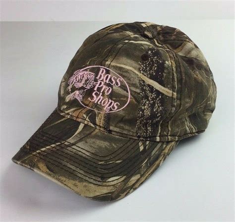 Bass Pro Shops Girls Youth Baseball Hat Cap Camouflage Pink Embroidered