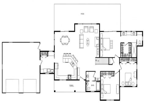 Ranch Open Floor Plan Design Open Concept Ranch Floor Log Home Floor