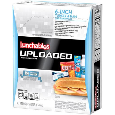 lunchables uploaded 6 inch turkey and ham sub sandwich with spring water hy vee aisles online