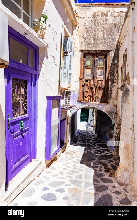 Old Streets Of Naxos Islandgreece Stock Photo Alamy