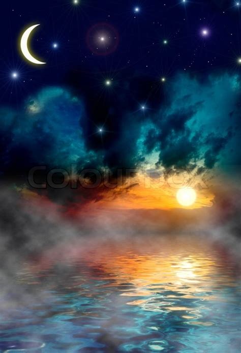 Beautiful Night Sky With A Lot Of Stars Stock Photo